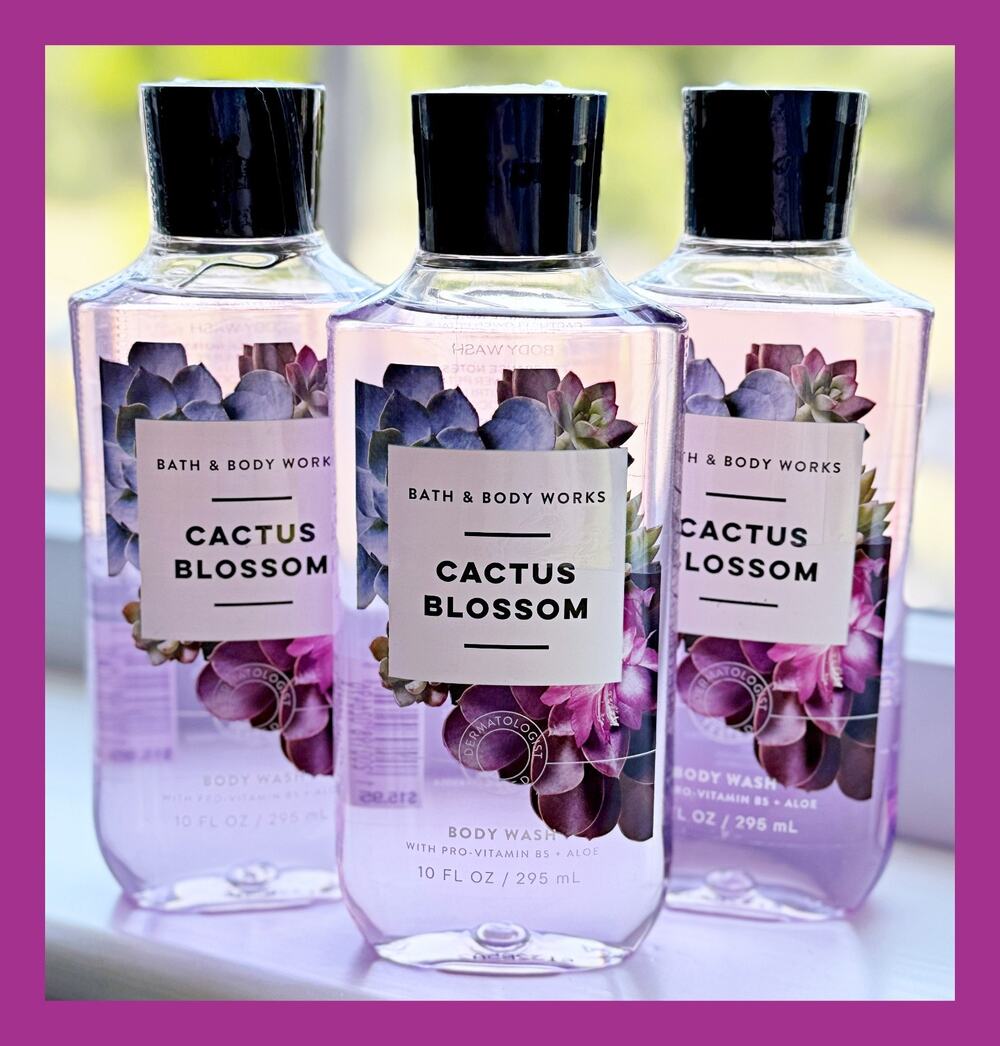 Bath & Body Works Cactus Blossom 10oz Shower Gel Body Wash with Aloe B5 x3
